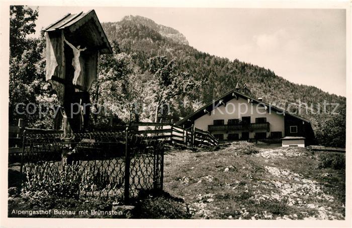 Buchau Achensee Alpengasthof mit Bruennstein