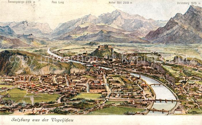 Salzburg Oesterreich Vogelschau