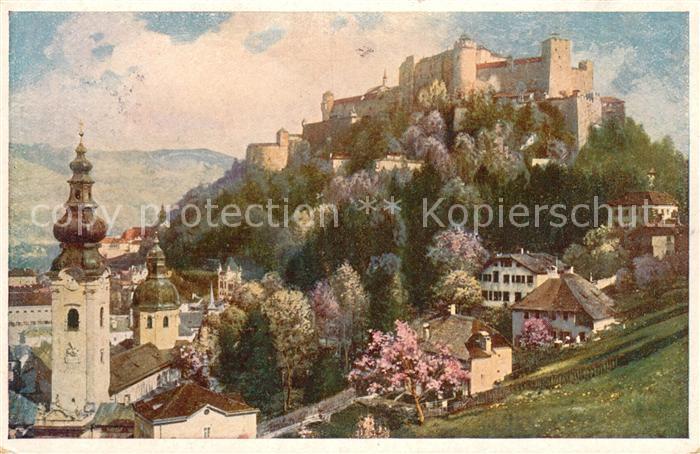 Salzburg Oesterreich Kuenstlerkarte Burg Kirchen