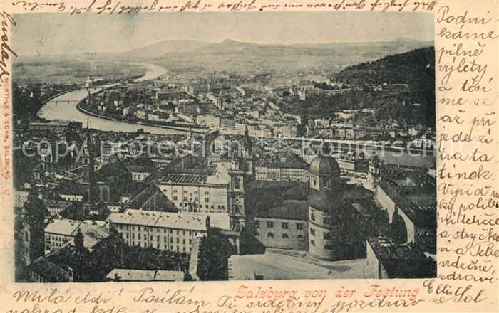 Salzburg Oesterreich Blick von der Festung