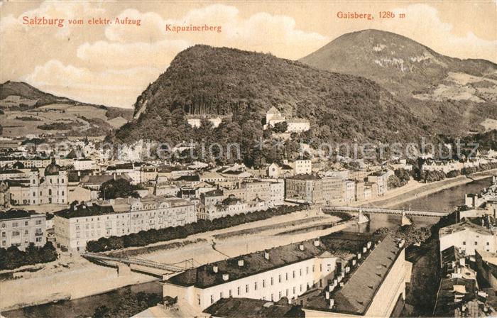 Salzburg Oesterreich Blick vom elektrischen Aufzug mit Kapuzinerberg und Gaisber