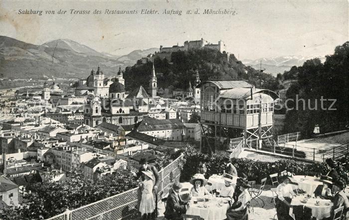 Salzburg Oesterreich Elektrischer Aufzug Moenchsberg Terrassenrestaurant