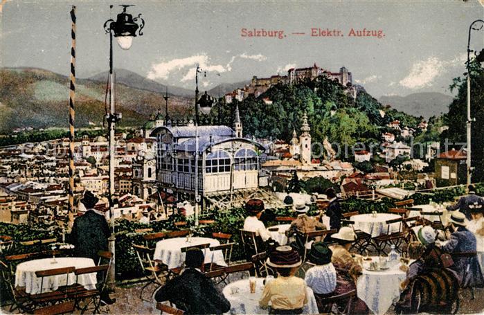 Salzburg Oesterreich Elektrischer Aufzug TerrassenCafe