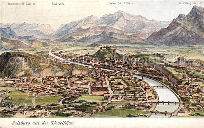 Salzburg Oesterreich aus Vogelschau