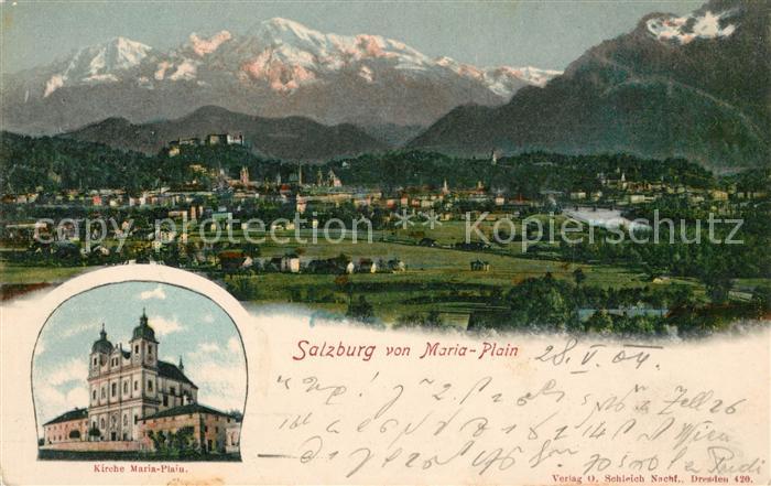 Salzburg Oesterreich Blick von Maria Plain