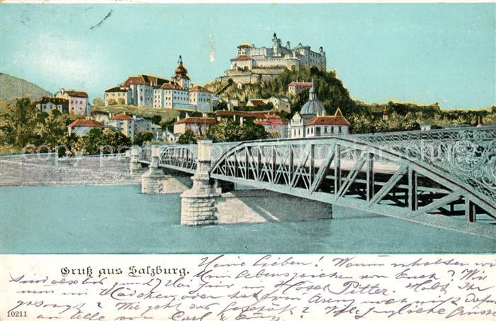 Salzburg Oesterreich Brueckenpartie