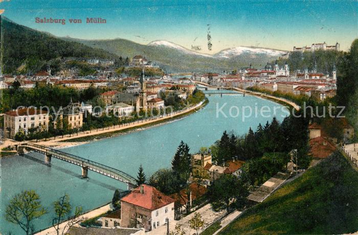 Salzburg Oesterreich Blick von Muelln