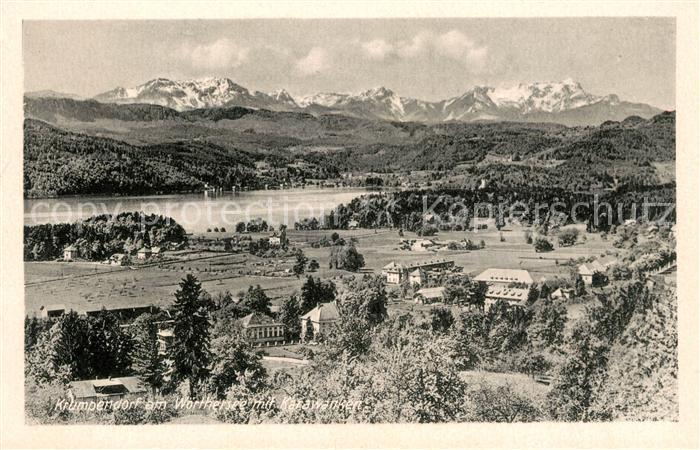 Krumpendorf Woerthersee Seepartie mit Karawanken