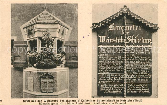 Kufstein Tirol Weinstube Schicketanz s´Kufsteiner Batzenhaeusl