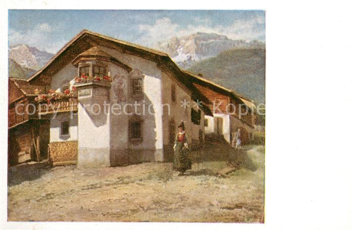 Lesachtal Bauernhaus in Ober-Tillach Kuenstlerkarte Schuster