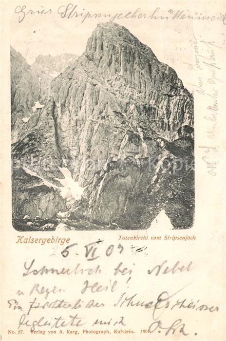 Stripsenjoch Blick zum Totenkirchl Kaisergebirge