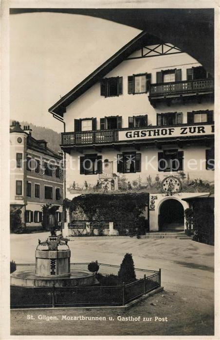 St Gilgen Salzkammergut Mozartbrunnen Gasthof zur Post