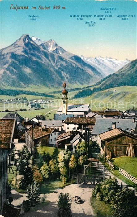 Fulpmes Tirol Ortsansicht mit Kirche Stubaier Alpen