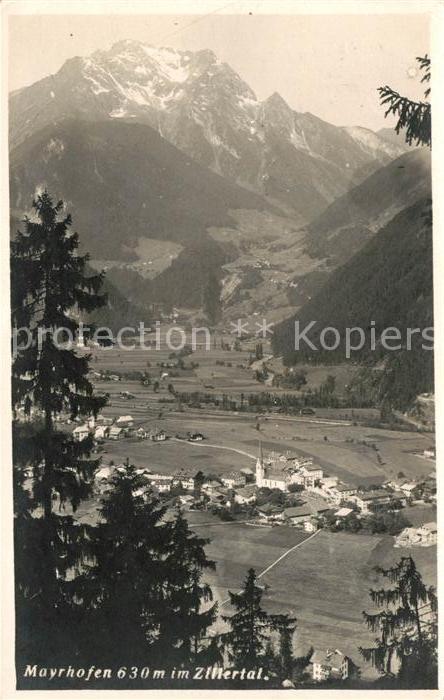 Mayrhofen Zillertal Blick ins Tal Alpen