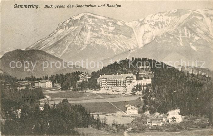 Semmering Niederoesterreich Blick gegen Sanatorium und Raxalpe