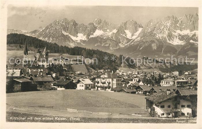 Kitzbuehel Tirol Panorama Blick zum Wilden Kaiser Kaisergebirge