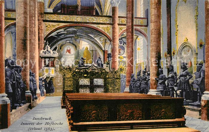 Innsbruck Inneres der Hofkirche 16. Jhdt. Photochromiekarte Nr 12245