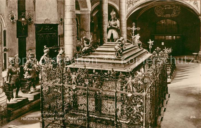 Innsbruck Hofkirche Grabmal Kaiser Maximilians Trinks Postkarte