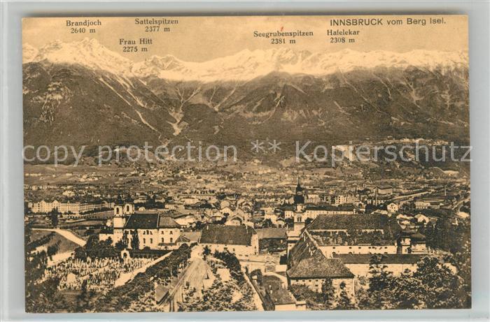 Innsbruck Stadtpanorama vom Berg Isel Blick zur Nordkette
