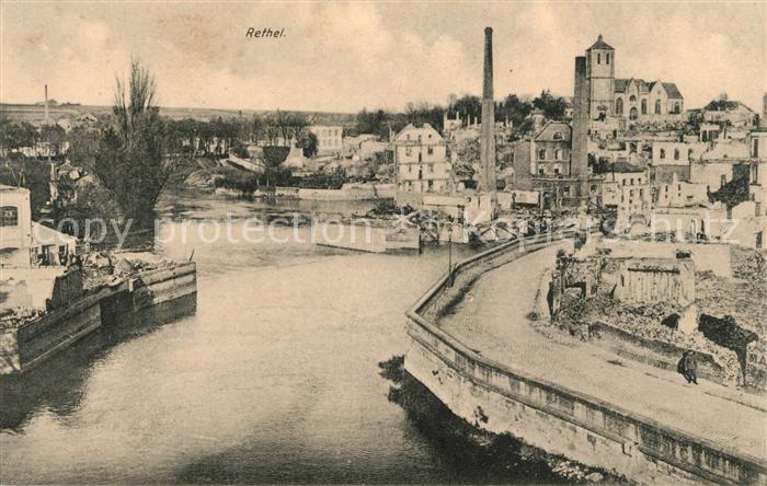 Rethel Ardennes Stadtbild mit Fluss Aisne Nr. 348
