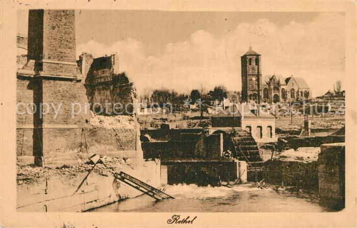 Rethel Ardennes Kirche Truemmer 1. Weltkrieg Nr 271 von Zensur genehmigt