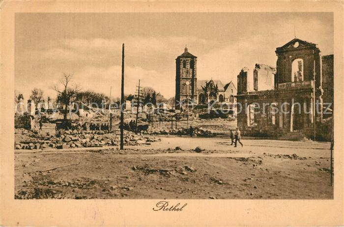 Rethel Ardennes Kirche Truemmer 1. Weltkrieg Nr 281 von Zensur genehmigt