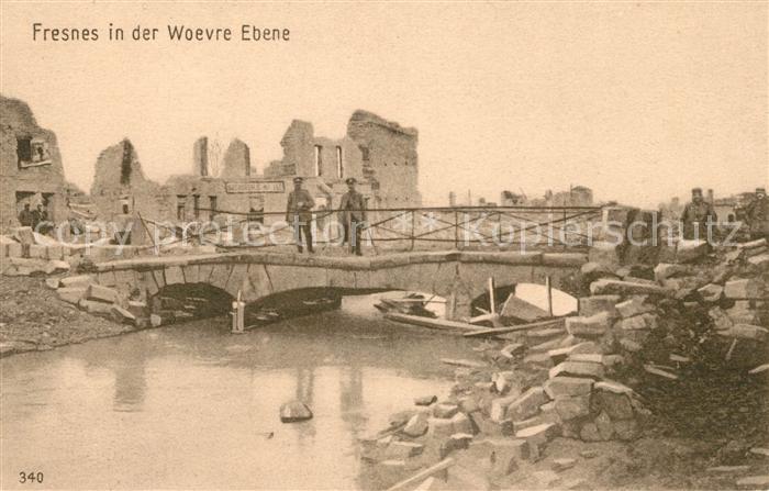 Fresnes-en-Woevre Bruecke Ruinen Truemmer Zerstoerung 1. Weltkrieg