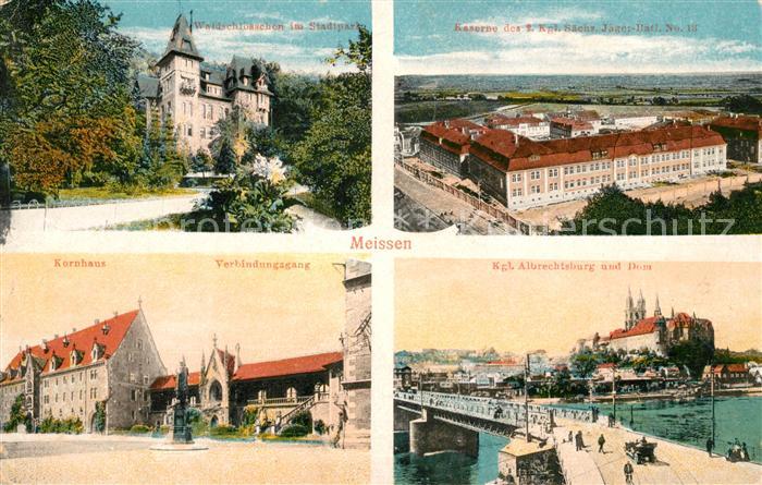 Meissen Elbe Sachsen Waldschloesschen Stadtpark Kaserne Kornhaus Albrechtsburg D