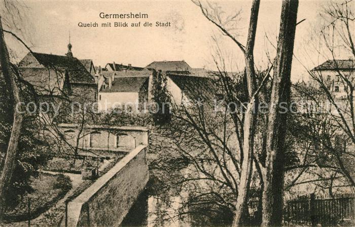 Germersheim Queich mit Blick auf die Stadt