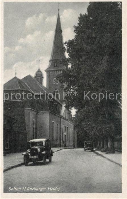 Soltau Ortsmotiv an der Kirche Automobil