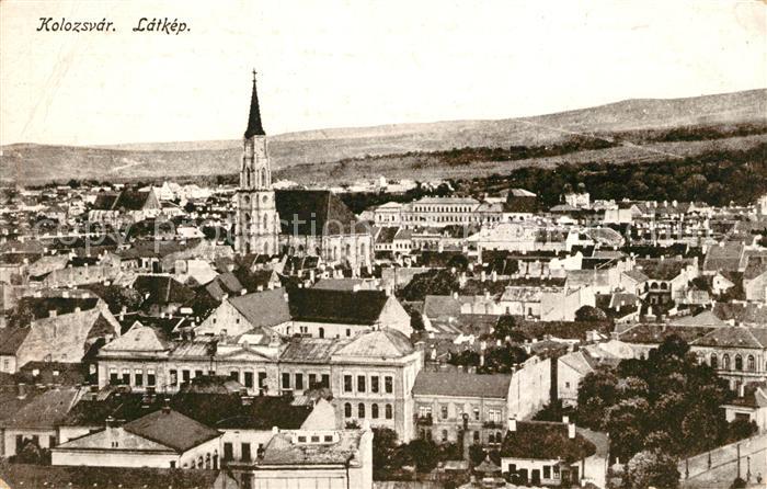 Kolozsvar Ungarn Latkep Stadtpanorama mit Kirche