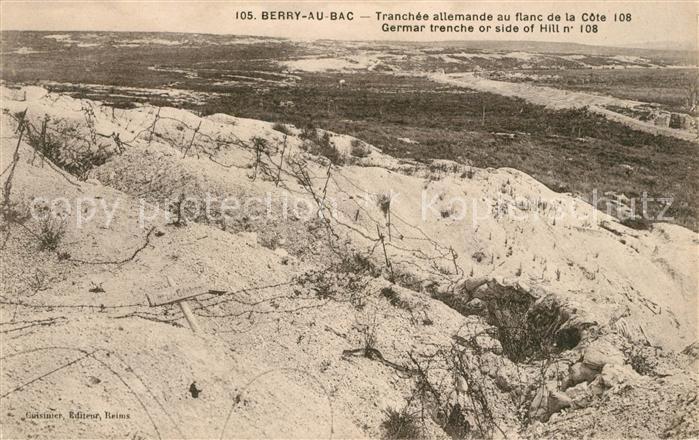 Berry-au-Bac Tranchée allemande au flanc de la Cote Grande Guerre