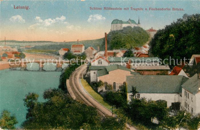 Leisnig Schloss Mildenstein mit Tragnitz und Fischendorfer Bruecke