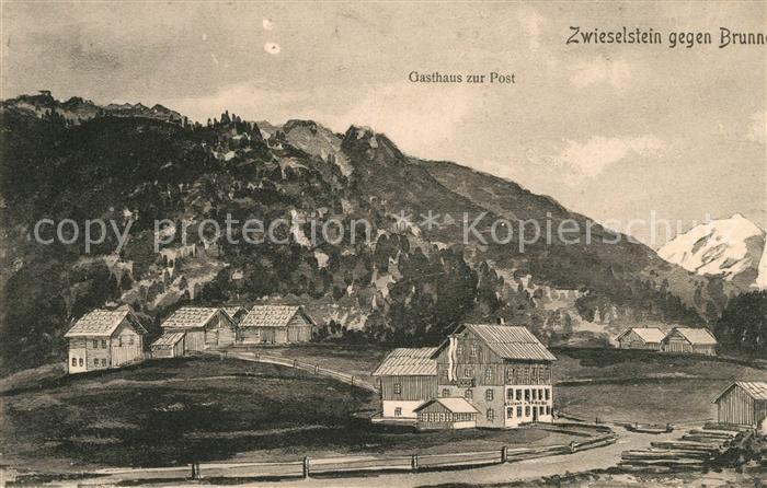 Zwieselstein Soelden Gasthaus zur Post Alpen Kuenstlerkarte