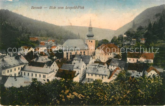 Berneck Bad Ortsansicht mit Kirche Blick vom Leopoldplatz