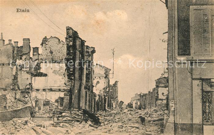 Etain Truemmer Ruinen 1. Weltkrieg Westlicher Kriegsschauplatz Karte No. 6