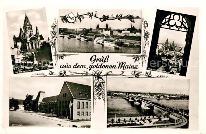 Mainz Rhein Dom Gutenberg Denkmal Stephansdom Strassenbruecke Universitaet