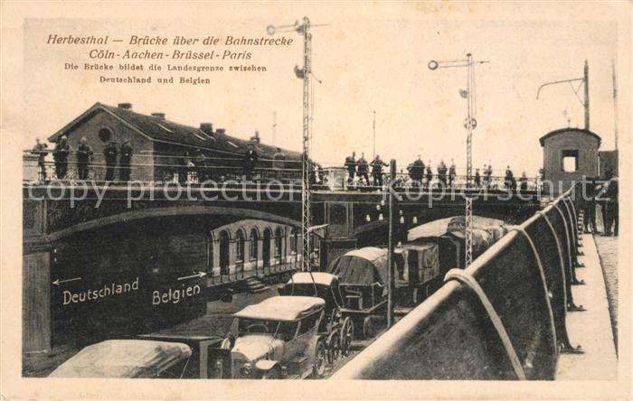 Herbesthal Wallonie Bruecke ueber die Bahnstrecke Koeln Aachen Bruessel Paris