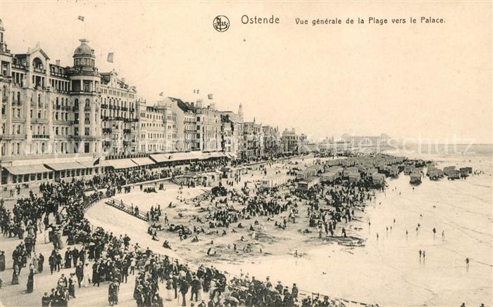 Ostende Oostende Vue generale de la Plage vers le Palace