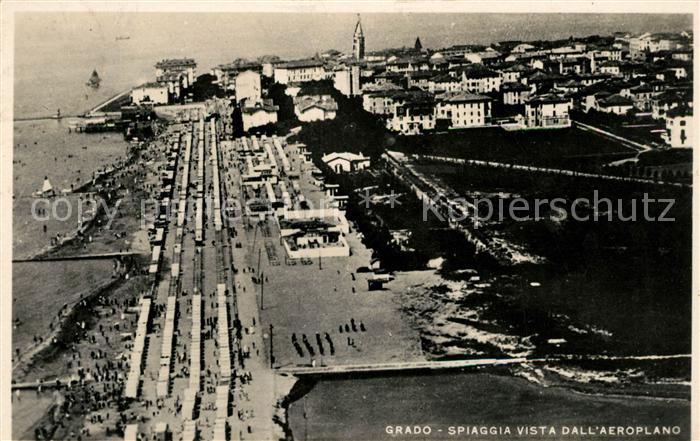 Grado Pineta Fliegeraufnahme Strand