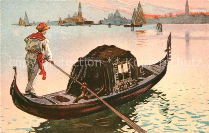 Venezia Venedig La Gondola Kuenstlerkarte