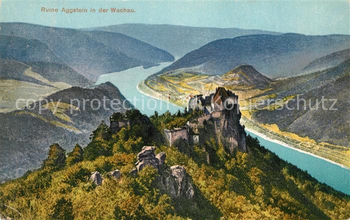 Aggsbach-Dorf Ruine Aggstein Wachau Donaupartie