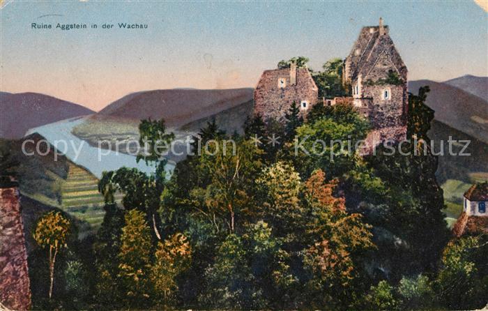 Aggsbach-Dorf Ruine Aggstein Wachau Donaupartie
