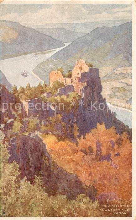 Aggsbach-Dorf Ruine Aggstein Wachau Donaupartie