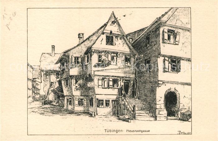TueBINGEN BW Neistadtgasse Kuenstlerkarte