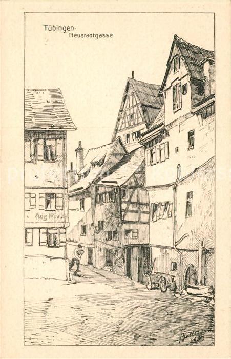 TueBINGEN BW Neustadtgasse Kuenstlerkarte