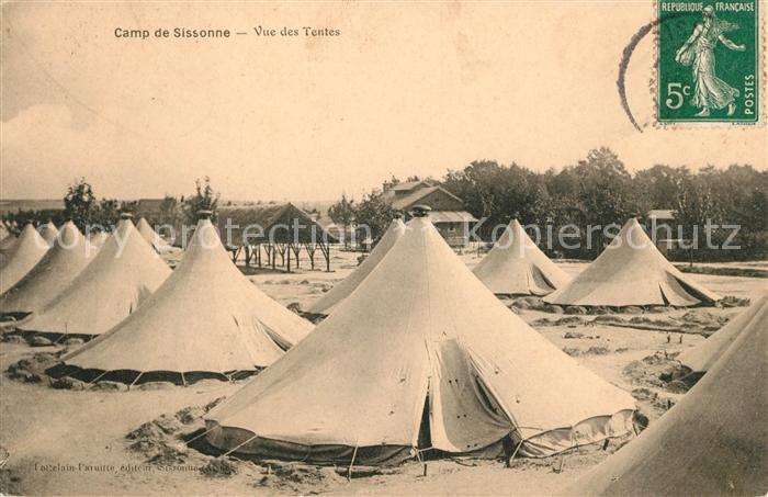 Sissonne Aisne Militaerlager Zelte