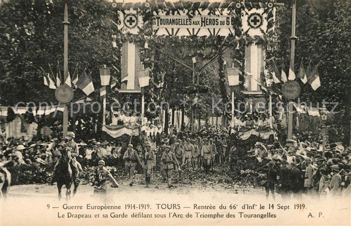Tours Indre-et-Loire Rentree du 66e d_infanterie 14 Septembr