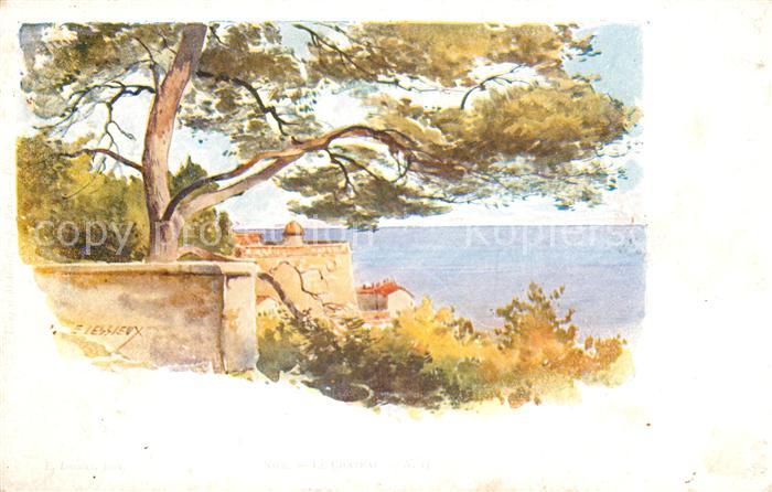 Nice Alpes Maritimes Meeresblick Kuenstlerkarte Schloss