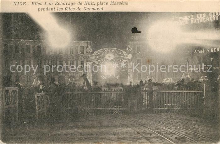 Nice Alpes Maritimes Nachtaufnahme Place Massena Carnaval